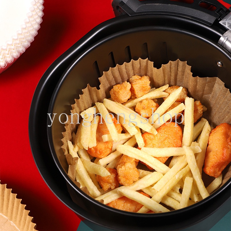 25 / 50 / 100 Pcs Kertas Minyak Anti Lengket Sekali Pakai Untuk Air Fryer