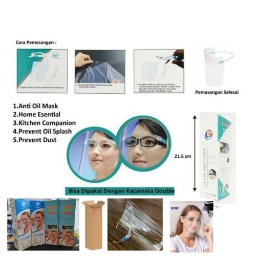 Kacamata Faceshield Nagita Masker Anti Droplet Facemask Non Box 117101