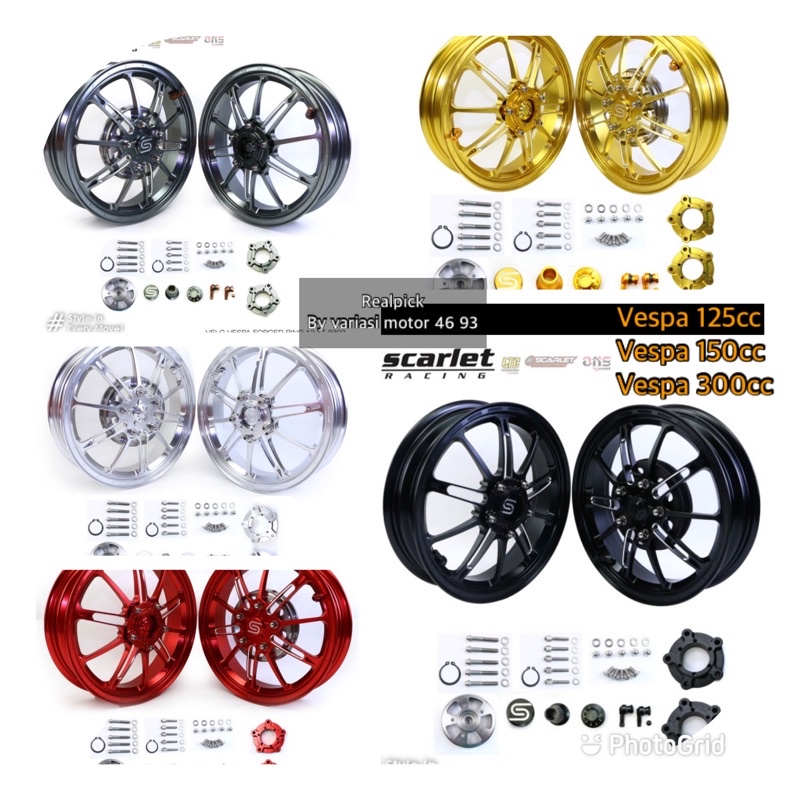 velg vespa matic velg vespa 125 vespa 150 vespa 300 velg original scarlet racing
