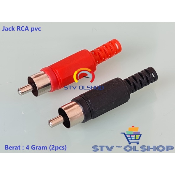 Jack RCA Plastik Merah Hitam / Jek RCA PVC