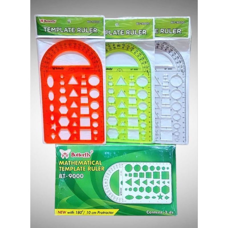 

Penggaris busur BUTTERFLY BT 9000 penggaris cetakan berbentuk gambar pola bahan plastik