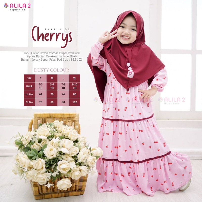 CHERRYS SYARI KIDS SETELAN MUSLIM ANAK BY ALILA