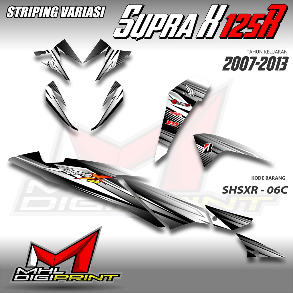 STRIPING VARIASI SUPRA X 125R - STIKER SUPRA X 125 BATMAN - SHSXR 06