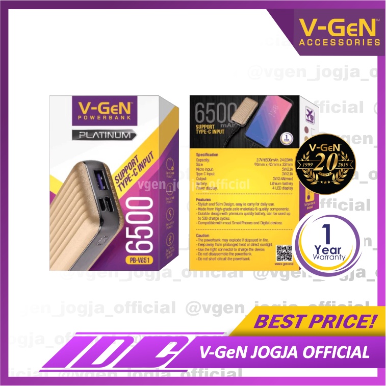 Powerbank V-GeN V651 6.500mAh