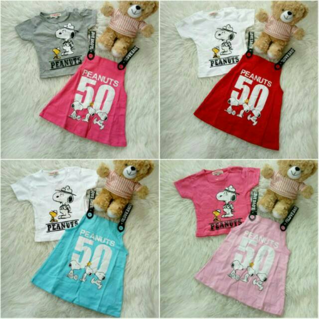 OV SNOOPY SETELAN OVERALL ANAK SNOOPY BAJU ANAK MURAH BRANDED BESTSELLER