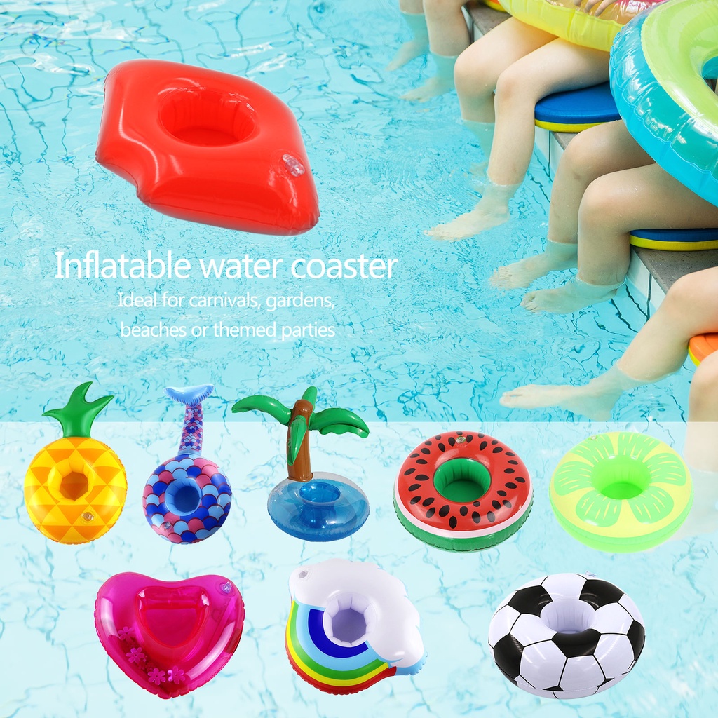 Pack of 9 Inflatable Float Drink Holder 
