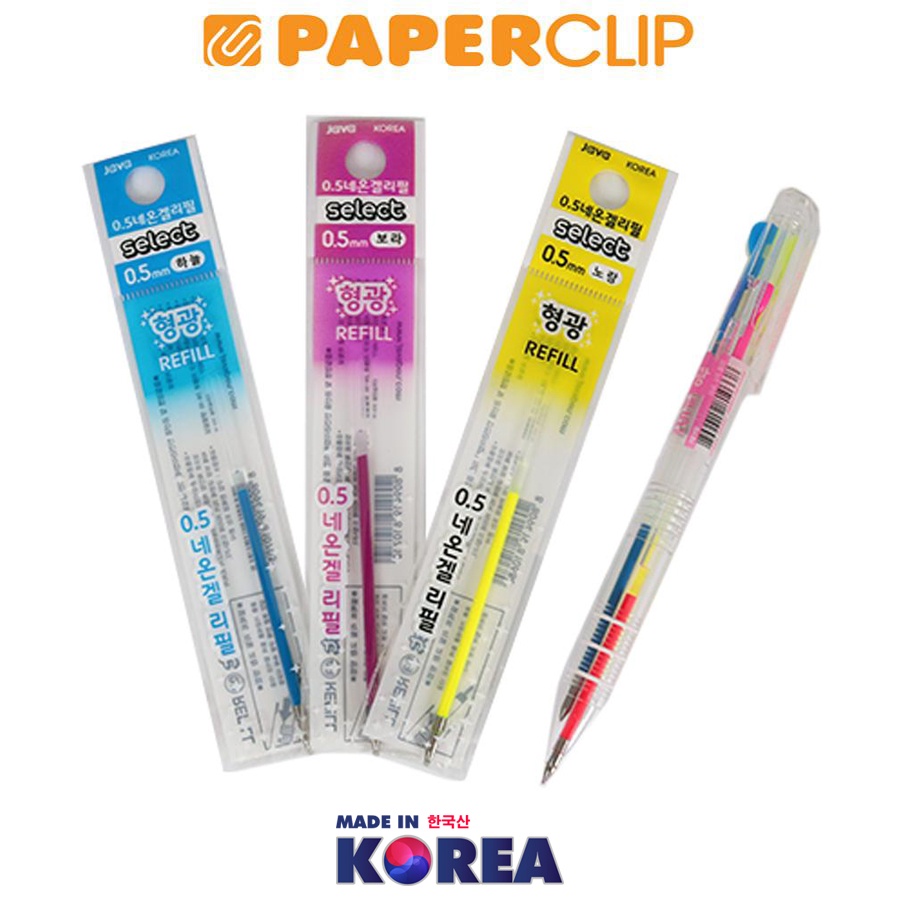

PAKET HEMAT STATIONERY KOREA JAVA PEN NEON 0338 3GEL + 3 REFILL MIX