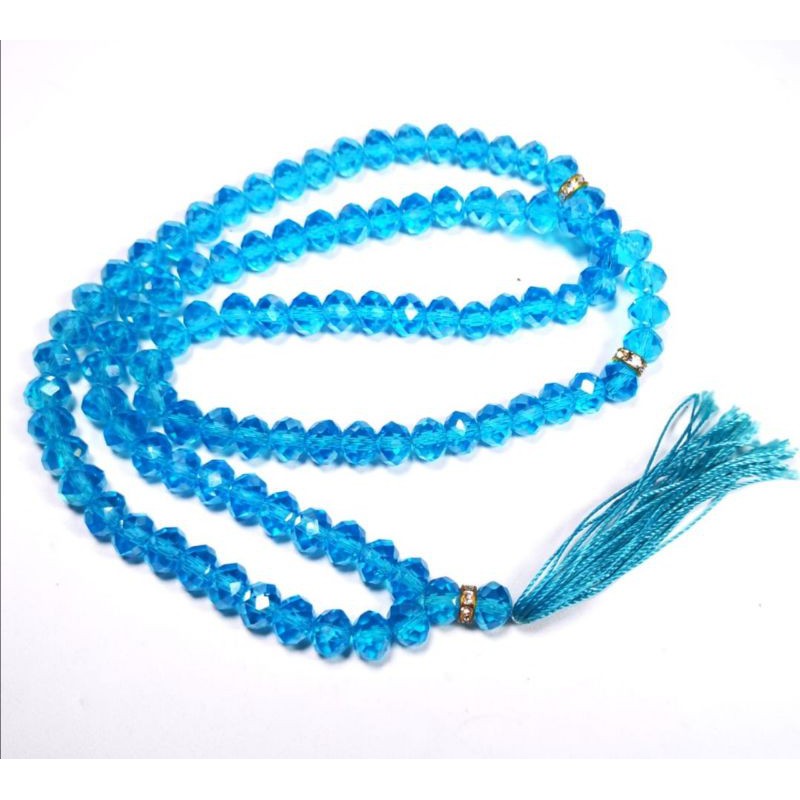 TASBIH BLUE AQUAMARINE KRYSTAL SET 99 BUTIR HQ