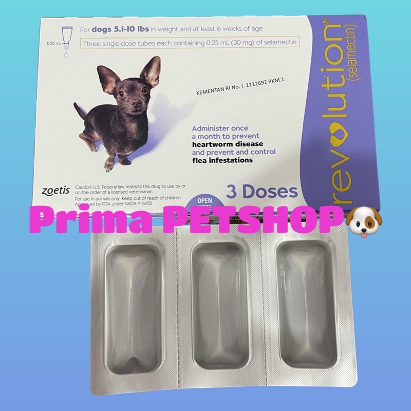 Revolution Purple DOG untuk Anjing dengan berat 2.6-5kg for dog 5.1 - 10 lbs