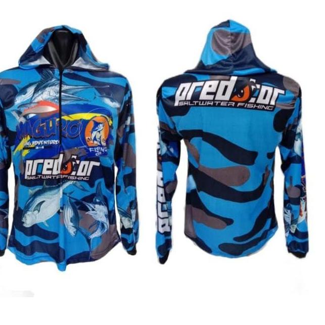 HGR Jersey Mancing Hoodie Lengan Panjang / Kaos Mancing Tudung / Baju Mancing Mania Jersey Pakaian P