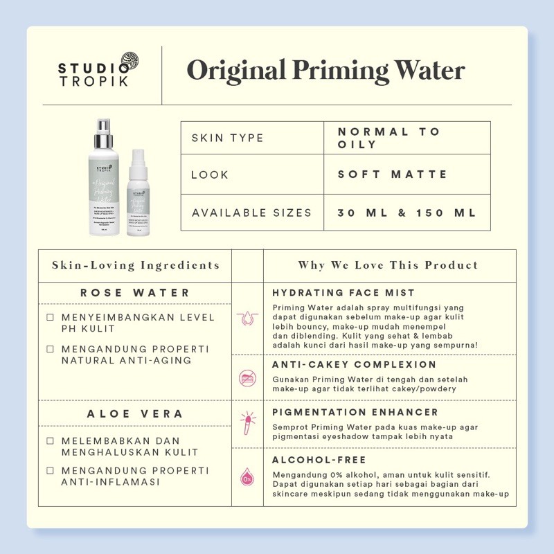 STUDIO TROPIK Priming Water 150 ml