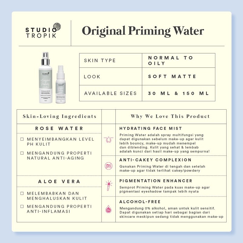 STUDIO TROPIK Priming Water 150 ml