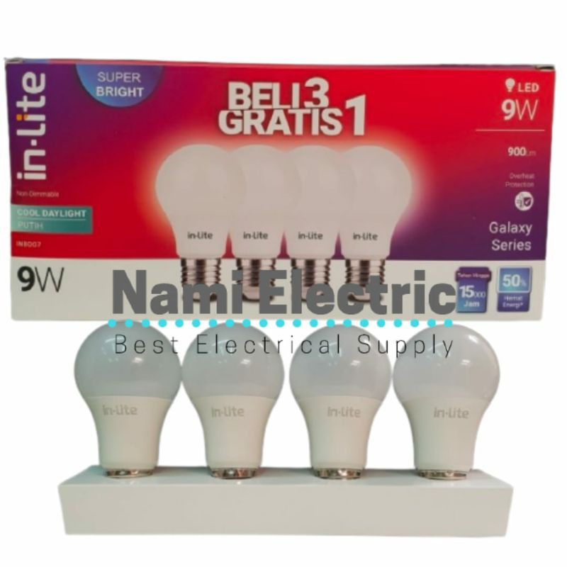 Lampu LED Bulb InLite 9 Watt Paketan