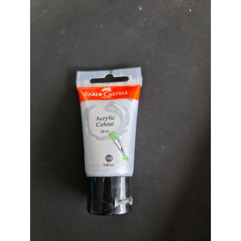 

cat acrylic faber castell 30ml colour warna silver