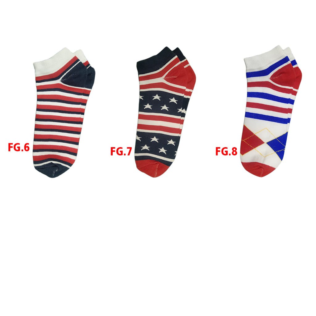 Kaos Kaki Pendek Ankle Motif Flag