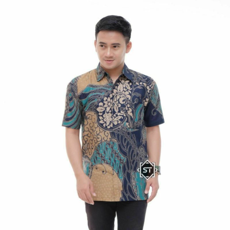 Bswart Batik Hrb026 Kenongo Hem Pendek Murai Pekalongan M L Xl Batik Pria Murah Modern Grosir Ori