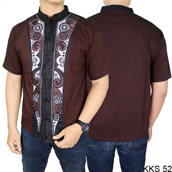 Baju Koko Modern Katun Lengan Pendek