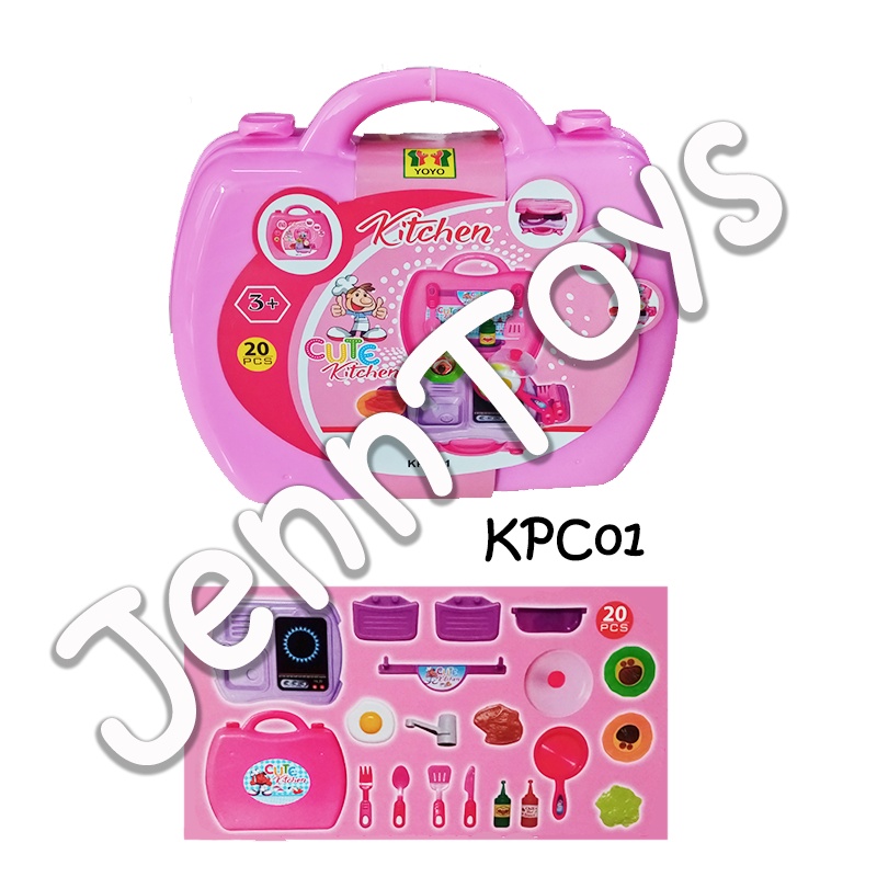 JennToys - Mainan anak pretend play Dokter set make up dandan dress up tas koper dokter set supermarket set kitchen set - 3 in 1 BEAUTY SET DRESSER