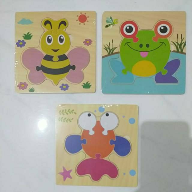 GOBERHOUSE MAINAN EDUKASI PUZZLE KAYU 1ST STEP LUCU