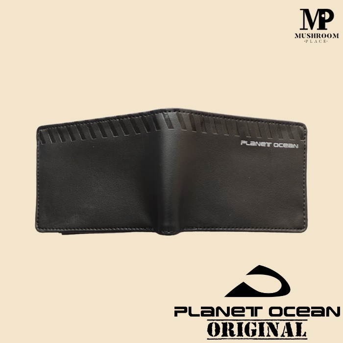 Dompet Pria Lipat Distro Planet Ocean Hitam Original - PO12