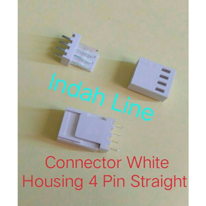 Connector 4pin Straight 4 pin White Housing konektor 4p 2.54mm kaki lurus