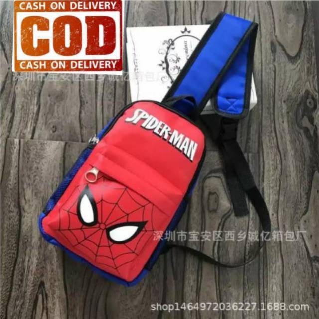 tas selempang anak/tas bahu anak/tas karakter anak/tas anak dorarmon/tas anak spiderman