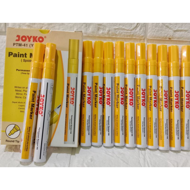 

1 pics spidol permanen paint marker spidol cat joyko PTM 41(yellow)