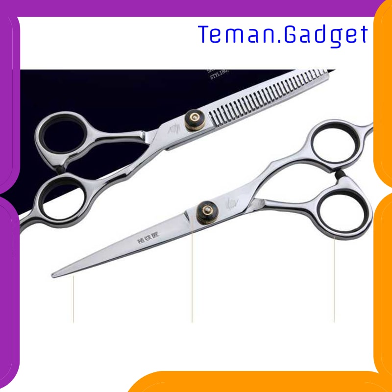 TG-FE220 BIUTTE.CO SET GUNTING RAMBUT SASAK &amp; FLAT HAIRDRESSING SCISSORS - XK10