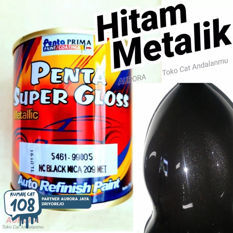 

Rumah Cat - Cat Penta Super Gloss NC Black Mica 209 Met 200ml Hitam Metalik / Metallic Metalic Duco Duko Diko Semprot Mobil Sepeda Motor | Rumah Cat Mobil dan Motol