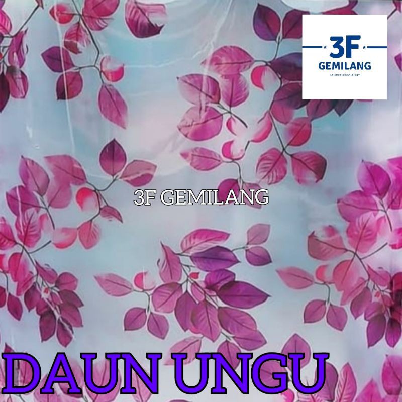 MASTERLEAF - Fiber Plastik Penutup Pagar Rumah Motif Daun Ungu Meteran