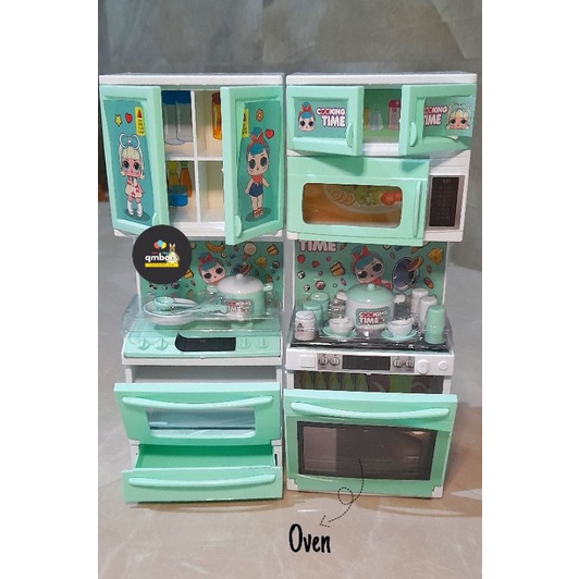 Mainan Anak Perempuan Happy Kitchen Masak Masakan Cooking Play Set-lol oven set