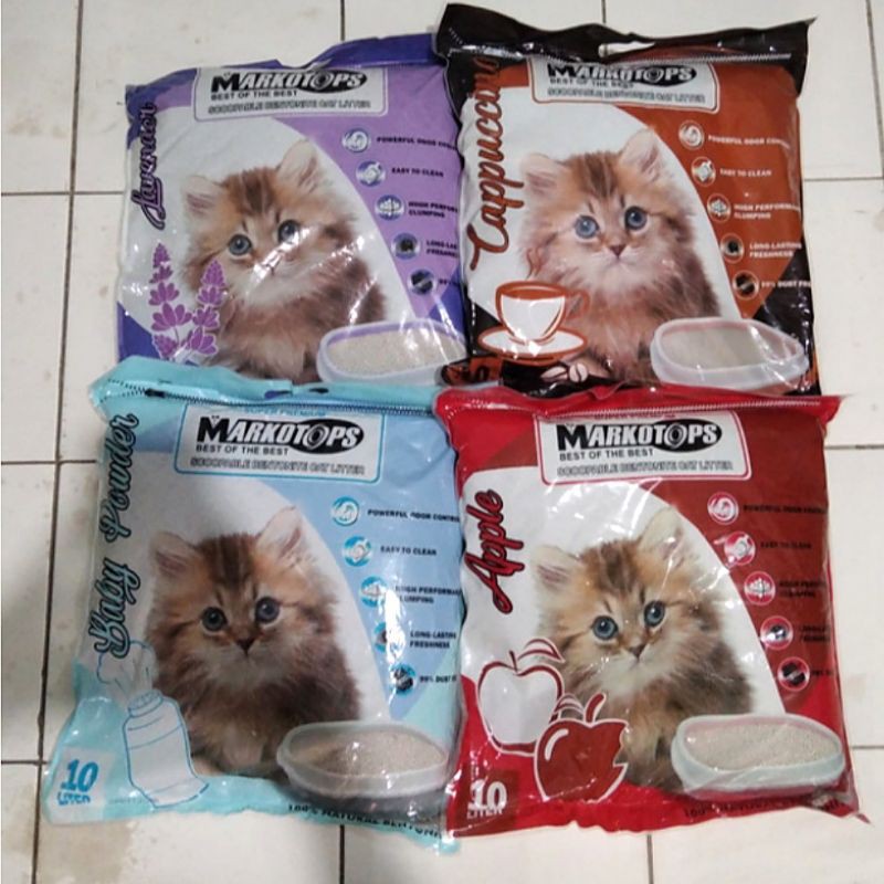 Pasir Kucing Markotop 10 Litter All Varian | Pasir Wangi Gumpal Kucing Cat Litter