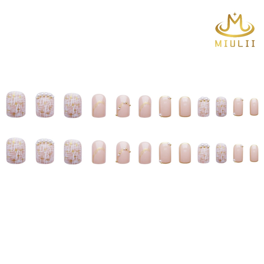 MIULII / KUKU PALSU  A0485  / 24PCS / 3D / NAIL ART / PREMIUM / CUTE / BIRU / FREE LEM JELLY / KUTEK