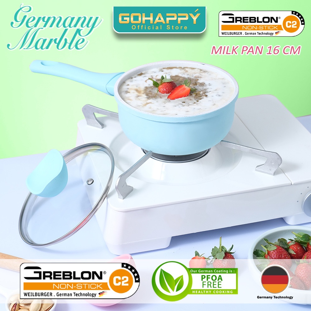 Panci Susu Tosca Germany Marble Milk Pan 16 cm GHG70 Gohappy Greblon Jerman C2 Glow Pan paling bagus