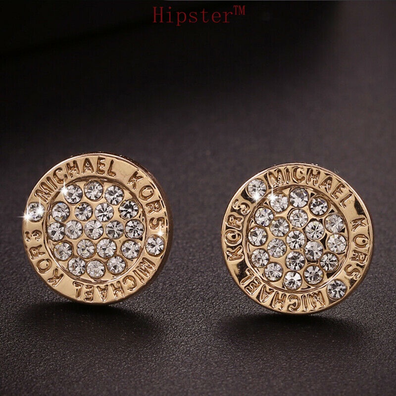 New Best-Selling Unisex Style Geometric Diamond-Embedded Platinum Stud Earrings