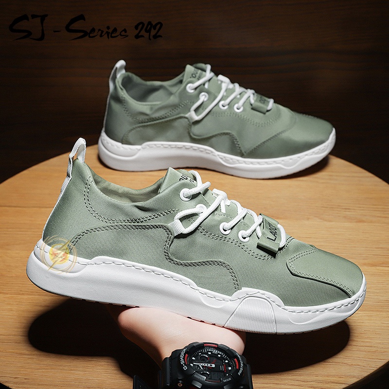 [NOOS] Sepatu Senakers Pria Fashion Tali Elastis Series 3 Kualitas Premium -292 ARMY