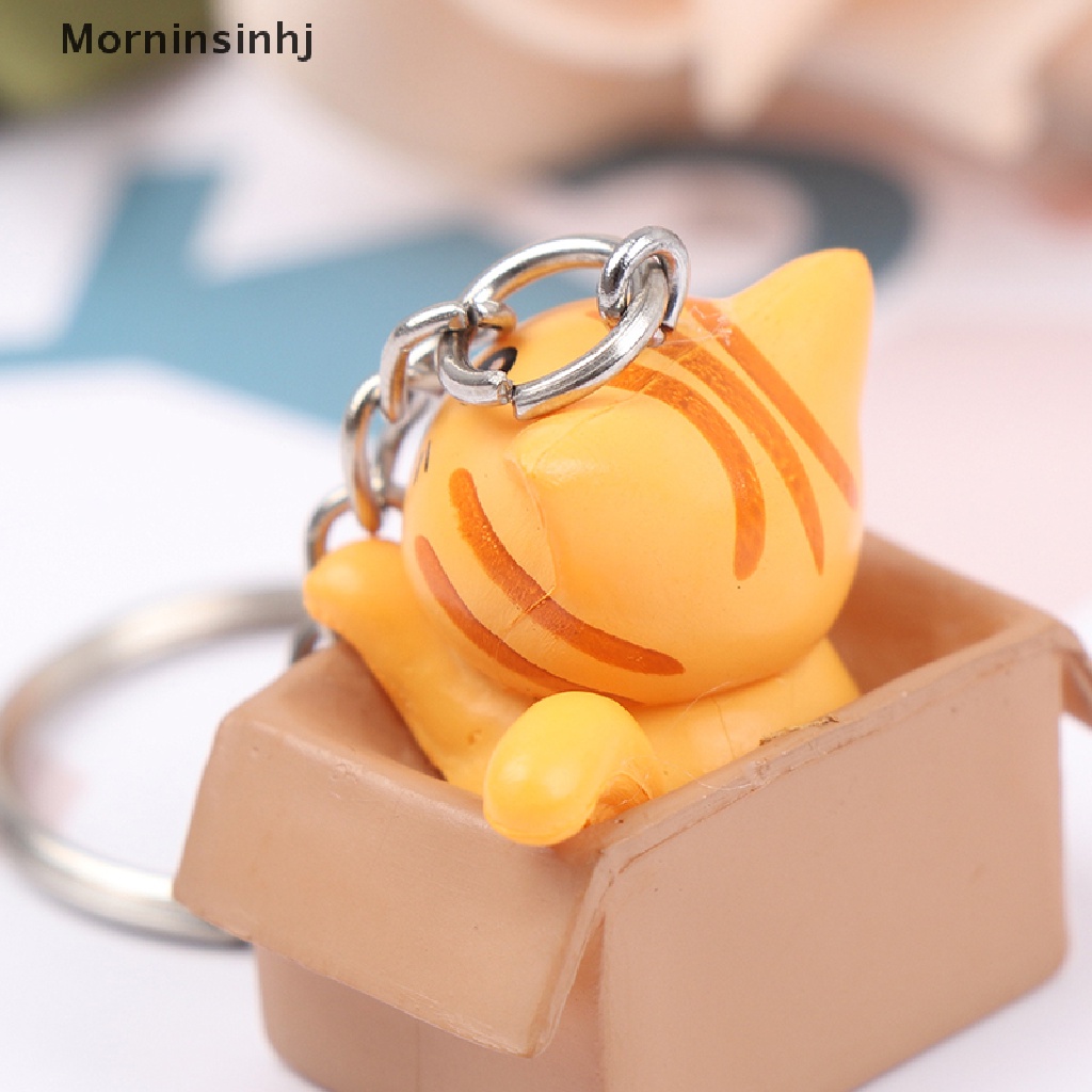 Mornin Gantungan Kunci Kucing Kotak Kecil Yang Lucu Kawaii Kitten Car Keychain Fashion Letter Keyring id