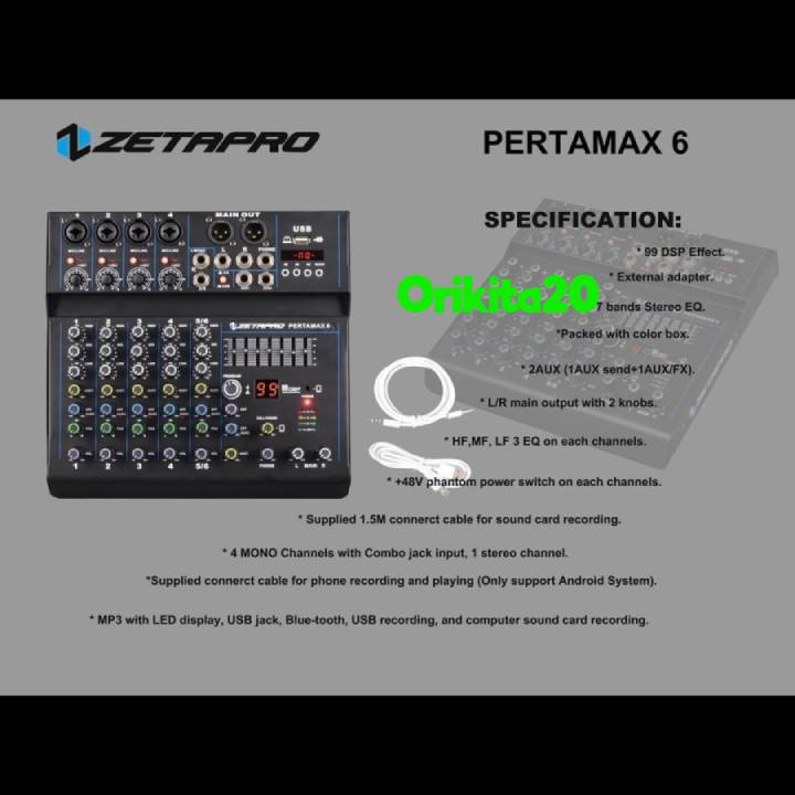 Mixer Zetapro Pertamax 6 Pertamax-6 Pertamax6 Mixer 6 Channel