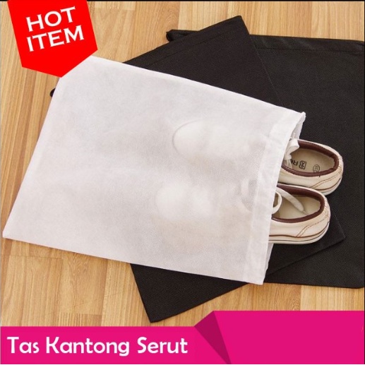 Tas Sepatu Spunbond Serut (FS 30x38 Putih)