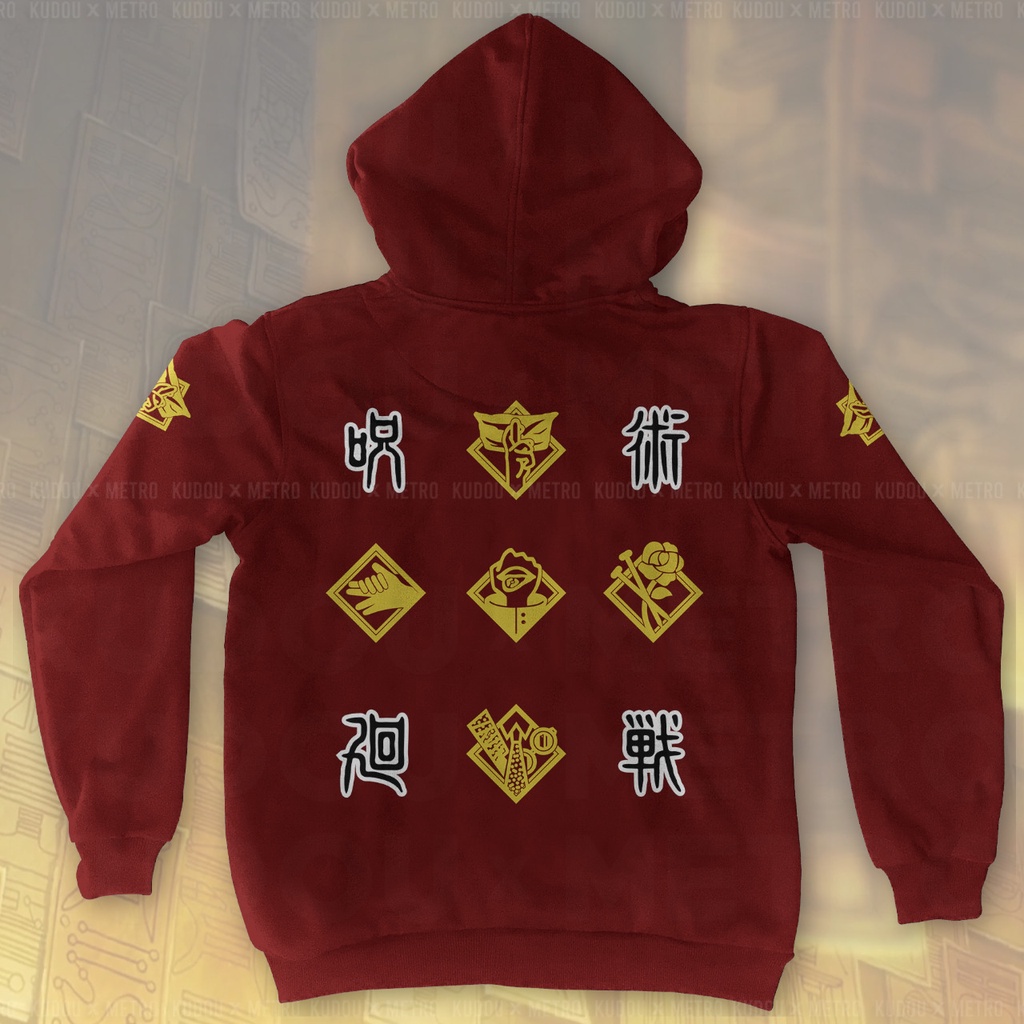 Hoodie Jujutsu Kaisen Logo Red Anime Manga Premium Unisex