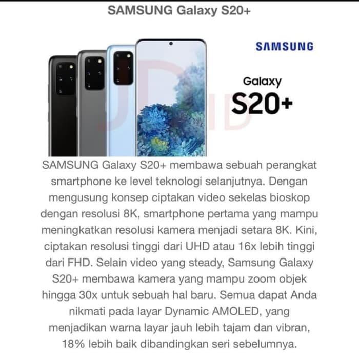 aksesories hp gaul Samsung s20 Plus Ram 8/128 GB Garansi resmi Sein Limited