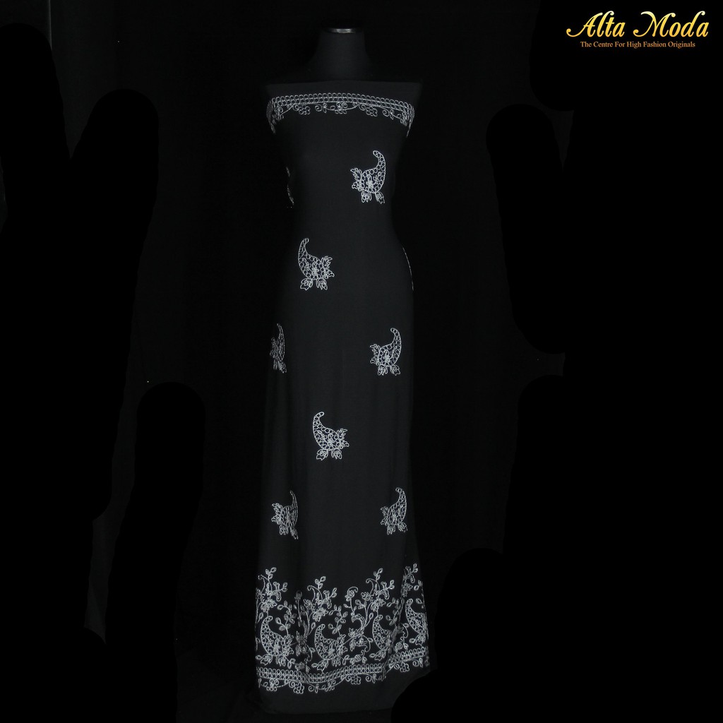 

Alta Moda Kain India Bubble Silver Motif Paisley Floral Hitam (1M)