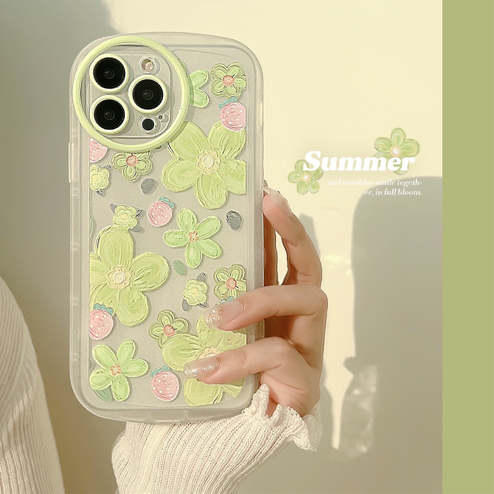 Case Pelindung Transparan Motif Bunga Strawberry Untuk Iphone 13 7 8 Plus SE 2020 XS XR 11 12 PRO MAX