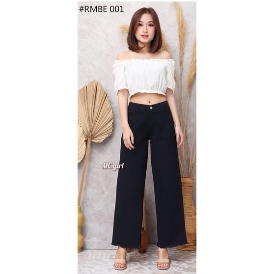 MC girl - Celana Jeans Premium Kulot Panjang Rawis Wanita / Kulot Boyfriend Lepis Rumbai