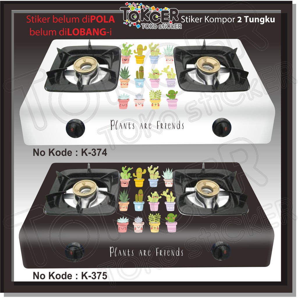 Stiker Kompor 2 Tungku Kaktus