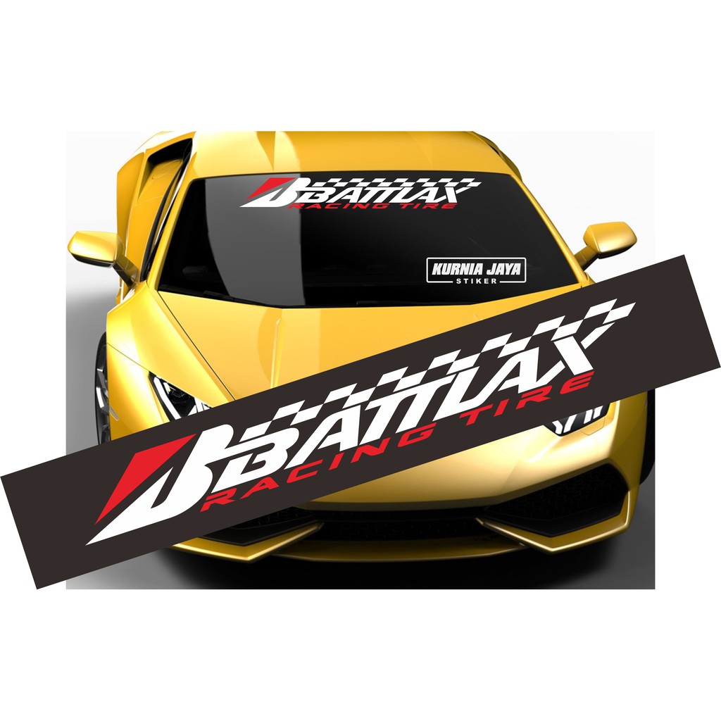 CUTTING STIKER STIKER MOBIL KACA MOBIL DEPAN BATTLAX RACING TIRE