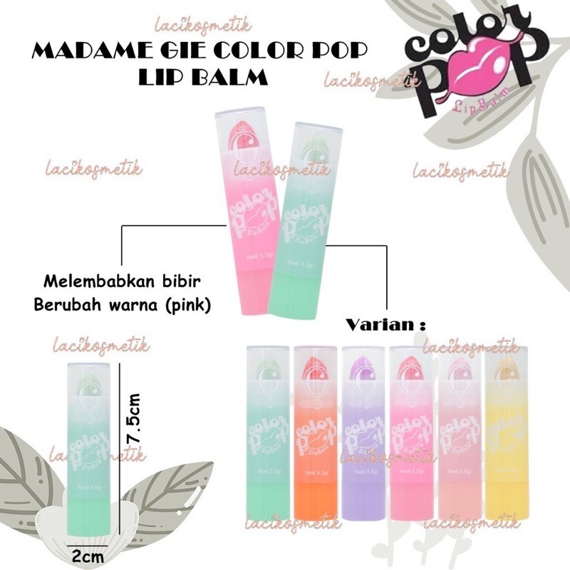 COLOR POP LIPBALM MADAME GIE PERBOX!!