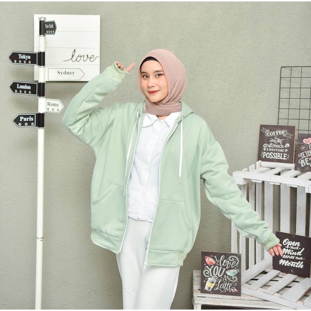 XXL Zipper Hoodie Sweater - Sweater Polos - Sweater Pria dan Wanita / unisex
