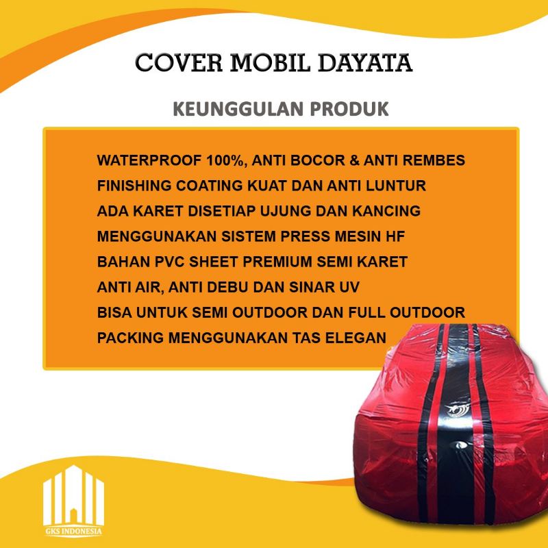 DAYATA COVER MOBIL OUTDOOR / SARUNG MOBIL / AGYA AYLA JAZZ MINI COOPER IGNIS YARIS BRIO