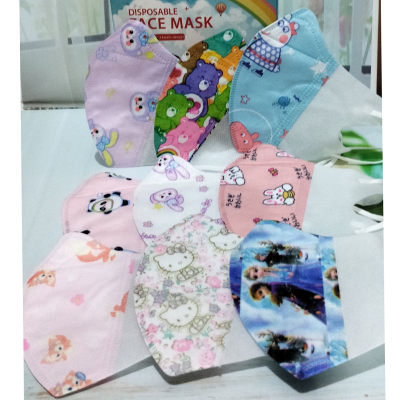 Masker Duckbill Anak Motif Gambar Lucu isi 10 dan 50 Pcs